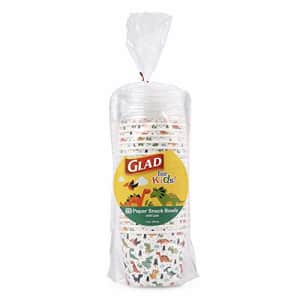 Glad for Kids Dinosaur Paper Snack Bowls with Lids | Disposable Snack Cups with Lids with Dinosaurs for $5 Glad for Kids Dinosaur Paper Snack Bowls with Lids | Disposable Snack Cups with Lids with Dinosaurs for $5