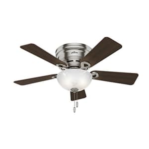Hunter Haskell Indoor Low Profile Ceiling Fan with LED Light and Pull Chain Control, 42", Brushed for $153