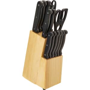 Amazon Basics 14-Piece Kitchen Knife Set for $19