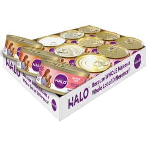 Halo Adult Wet Cat Food 12-Can Variety Pack for $17 w/ Prime