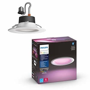 Philips Hue White & Color Ambiance Smart Retrofit Recessed Downlight 4", Bluetooth & Zigbee for $50