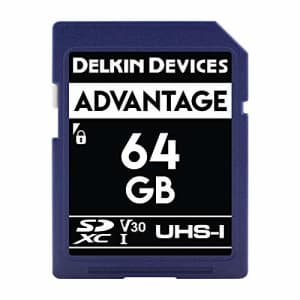 Delkin Devices 64GB Advantage SDXC Memory Card UHS-I (U3/V30) - High Speed SD Card 64GB for Cameras for $8