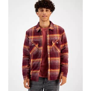 Sun + Stone Men's Jacob Plaid Shirt Jacket for $14