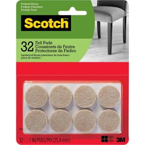 Scotch 1" Felt Pads 32-Count Package for $3