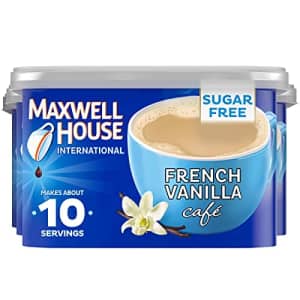 Maxwell House International French Vanilla Sugar Free Cafe Beverage Mix 4 oz Canisters, Pack of 4 for $44