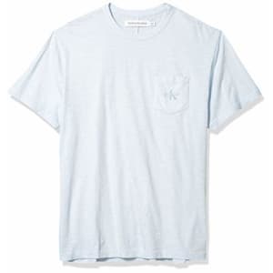 Calvin Klein Men's Short Sleeve Casual Pocket Logo Monogram T-Shirt, Sheer Blue, Medium for $15 Calvin Klein Men's Short Sleeve Casual Pocket Logo Monogram T-Shirt, Sheer Blue, Medium for $15
