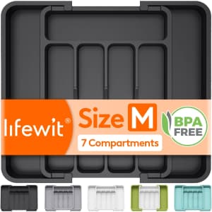 Lifewit Expandable Silverware Drawer Organizer for $3