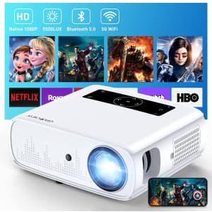 Groview 1080P Bluetooth 5G Projector for $200