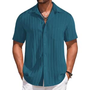 Coofandy Men's Short Sleeve Button Down Shirt for $11 Coofandy Men's Short Sleeve Button Down Shirt for $11