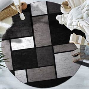 Rugshop Contemporary Modern Boxes Area Rug 6' 6" Gray (6' 6" Diameter) for $89