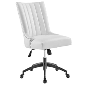 Modway Empower Channel Tufted Vegan Leather Office Chair in Black White for $173