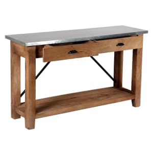 Alaterre Furniture Millwork 50" 2-Drawer Steel-Top Console Table for $312