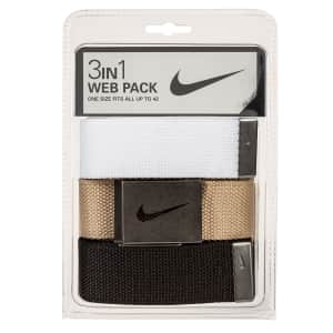 Nike Men's Belts 3-Pack for $14