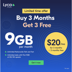 Lyca Mobile - 9GB Data, 6 Months: Just $60 - Act now!