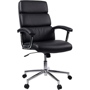 Lorell Leather High-Back Executive Chair, Black for $292