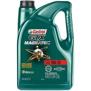 Castrol GTX Magnatec 0W-20 Full Synthetic Motor Oil 5-Quart Bottle for $13 w/ Prime + Sub & Save