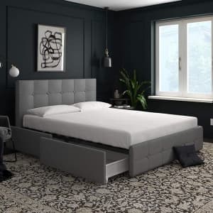 DHP Rose Queen Upholstered Platform Bed for $176