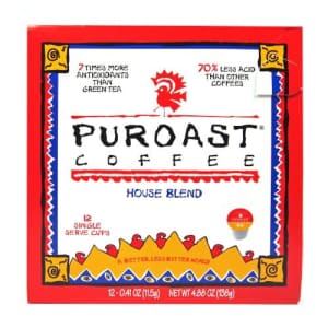 Puroast Coffee Puroast Low Acid Coffee Single-Serve Pods, Premium House Blend, High Antioxidant, Compatible with for $11