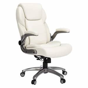 AmazonCommercial Ergonomic High-Back Bonded Leather Executive Chair with Flip-Up Arms and Lumbar for $94