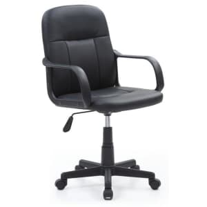 Hodedah PU Leather Mid-Back Office Chair for $57