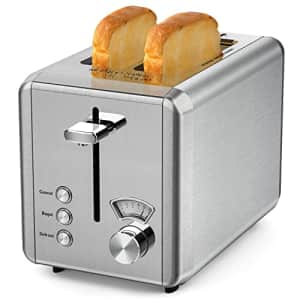 WHALL Toaster 2 slice Stainless Steel Toasters with Bagel,Cancel,Defrost Function,Removable Crumb for $50