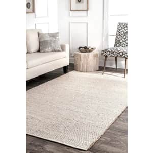 nuLOOM 2x3-Foot Elfriede Handwoven Solid Jute Accent Rug for $29