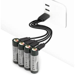Keeppower USB Rechargeable AA Battery 4-Pack for $33