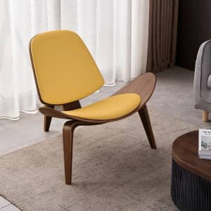 Modern Tripod Leather Lounge Chair for $224
