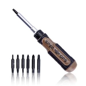 Spec Ops Tools Ratcheting Screwdriver, 12-in-1, Includes 6 Double-Sided S2 Steel Bits, Magnetic, for $17