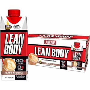 Labrada Nutrition Lean Body Ready-to-Drink Caf Mocha Protein Shake, 240mg Caffeine, 40g Protein, Whey Blend, 0 Sugar, for $44