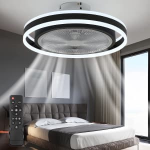 20" Enclosed Low Profile Ceiling Fan w/ Flush Light Mount for $89