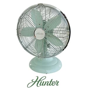 Hunter 90604 12" Retro Table Fan in Breezewave for $72 Hunter 90604 12" Retro Table Fan in Breezewave for $72