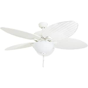 Honeywell 50508-01 Palm Island 52-Inch Tropical Ceiling Fan with Cased White Bowl Light, Five Palm for $105