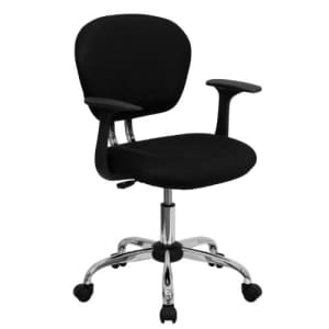 Flash Furniture Mid-Back Black Mesh Padded Swivel Task Office Chair with Chrome Base and Arms for $120