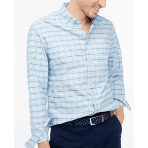 J.Crew Factory Men's Tattersall Flex Oxford Shirt for $12