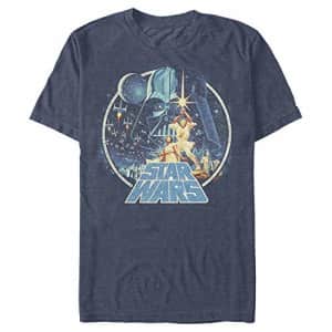 Star Wars Men's T-Shirt, NAVY HTR, medium for $13