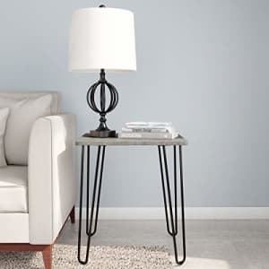 Lavish Home Home Lavish End Table with Hairpin Legs-Modern Industrial Style Decor Woodgrain-Look and Steel for $62