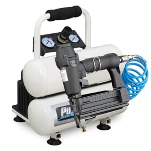 Pulsar 2-Gallon Oil-Free Twin-Tank Air Compressor w/ Nail Gun for $103