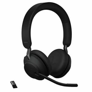 Jabra Evolve2 65 MS Wireless Headphones with Link380a, Stereo, Black Wireless Bluetooth Headset for for $301