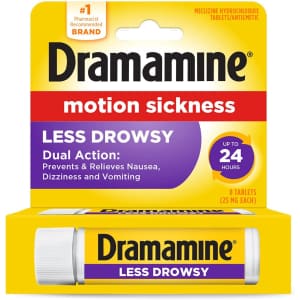 Dramamine All Day Less Drowsy Motion Sickness Relief Tablets 8-Pack for $2.59 via Sub & Save