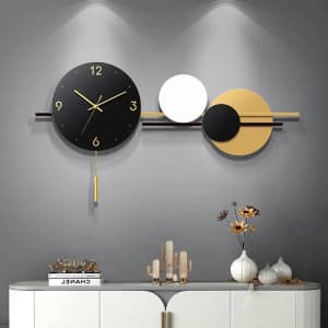 Homary 35.4" Modern Geometric Metal Wall Clock for $100