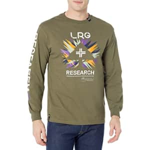 LRG Men's Long Sleeve Graphic Logo T-Shirt, Core Military Green, 2X for $16