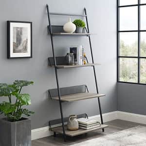 Walker Edison Furniture Company Modern Industrial Metal and Wood Ladder Bookcase Bookshelf Home for $340