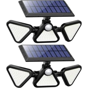 3-Panel Solar Motion Lights 2-Pack for $15