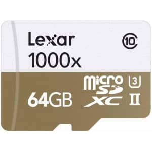 Lexar microSDXC Card 64GB Class 10, UHS-II for $10