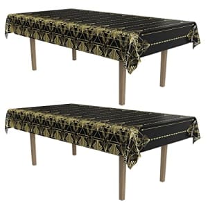 Beistle 2 Piece Disposable Plastic Elegant Roaring 20's Rectangular Table Covers 1920's Great for $21