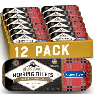 Brunswick Boneless Kipper Style Herring Fillets 3.53-oz. Can 12-Pack for $14 via Sub & Save