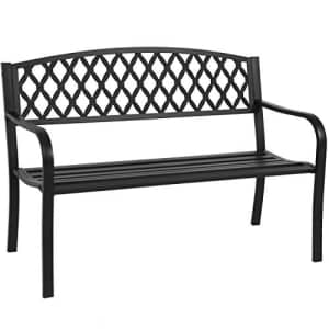 Best Choice Products 50in Steel Garden Bench for Outdoor, Yard, Porch, Patio Furniture Chair for $150