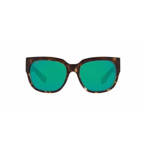 Costa Del Mar Women's Waterwoman Polarized Rectangular Sunglasses, Matte Shadow Tortoise/Green for $269