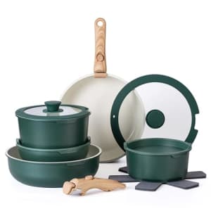 Country Kitchen 16 Piece Pots and Pans Set - Safe Nonstick Ceramic Coating Kitchen Cookware with for $90
